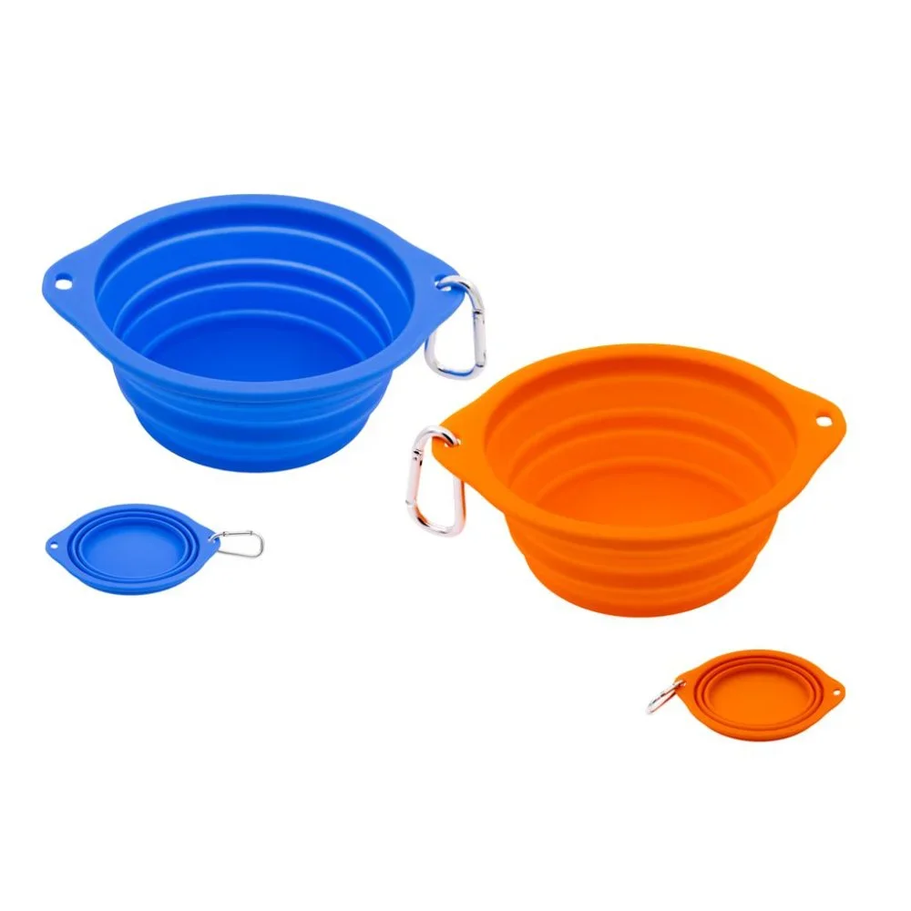 KE WOOW Portable Dog Bowl, collapsible made of silicone, travel Bowl 850ml 2pcs